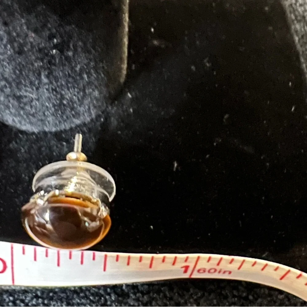 Tiger Eye Stud Earrings - Picture 3 of 3